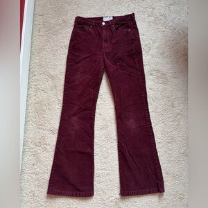 GAP '70s Flare High-Rise Corduroy Pants in Wine